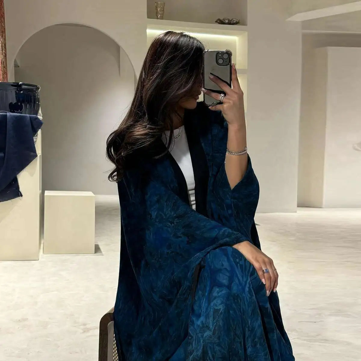 Stylish Tie-Dye Cardigan Open Abaya Dress for Women - Boho Chic Muslim Fashion - Perfect for Prayer, Modest Outfits & Casual Wear