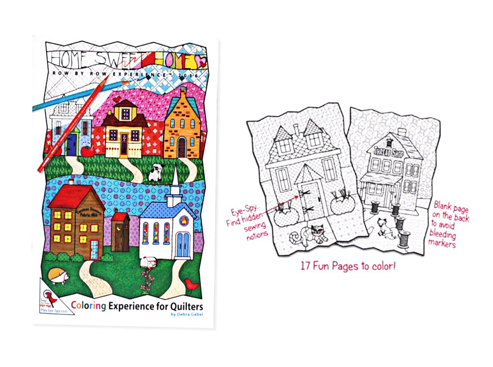 Home Sweet Home Coloring Book for Adults - Row by Row Experience 2016 | Stress Relief, Relaxation & Creative Art Therapy