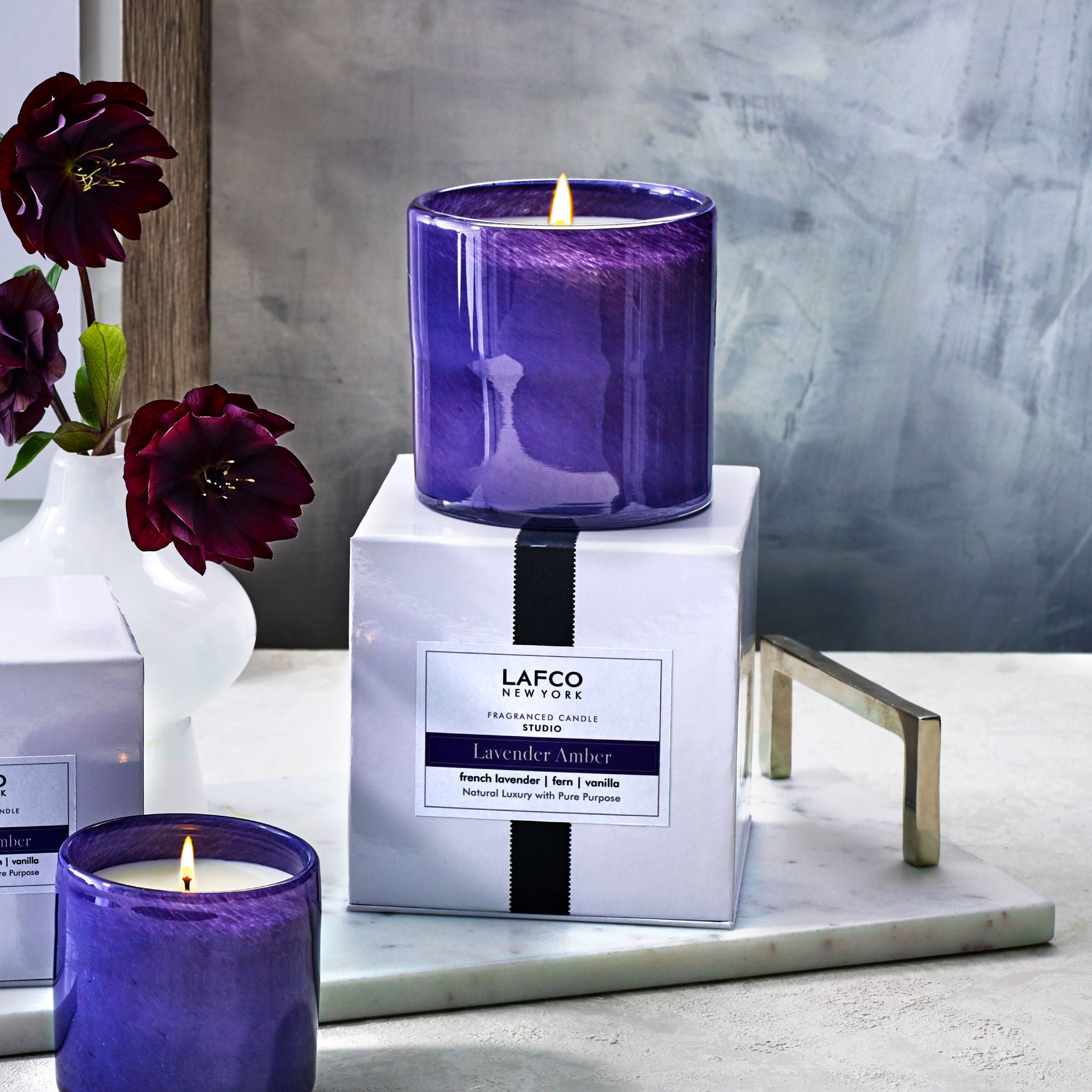 Lavender Amber Signature Scented Candle - Handmade Soy Wax Aromatherapy Candle for Relaxation, Home Decor & Gifts - Perfect for Bedroom, Bathroom & Spa