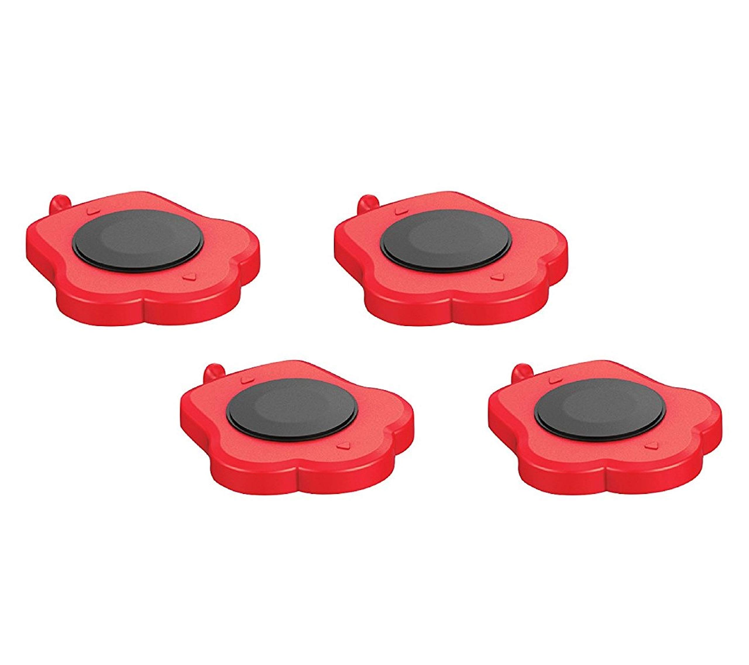 Heavy Duty Rollers - 4 Pack Sliding Furniture Movers for Sofas, Couches & Refrigerators - Appliance Moving Dolly with Non-Slip Surface (Red) - Perfect for Home Moving, Office Relocation & Warehouse Equipment Transport