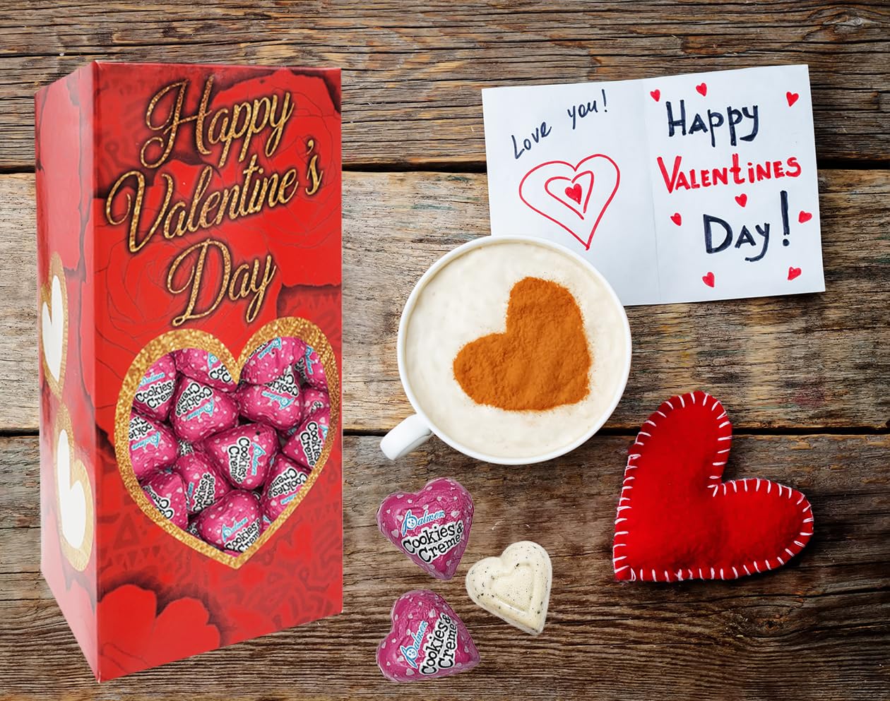 Fruidles Valentine's Milk Chocolate Cookies & Cream Hearts - Individually Wrapped Kosher Dairy Treats (40 Count, 1 LB) - Perfect for Valentine's Day Gifts, Party Favors & Romantic Celebrations