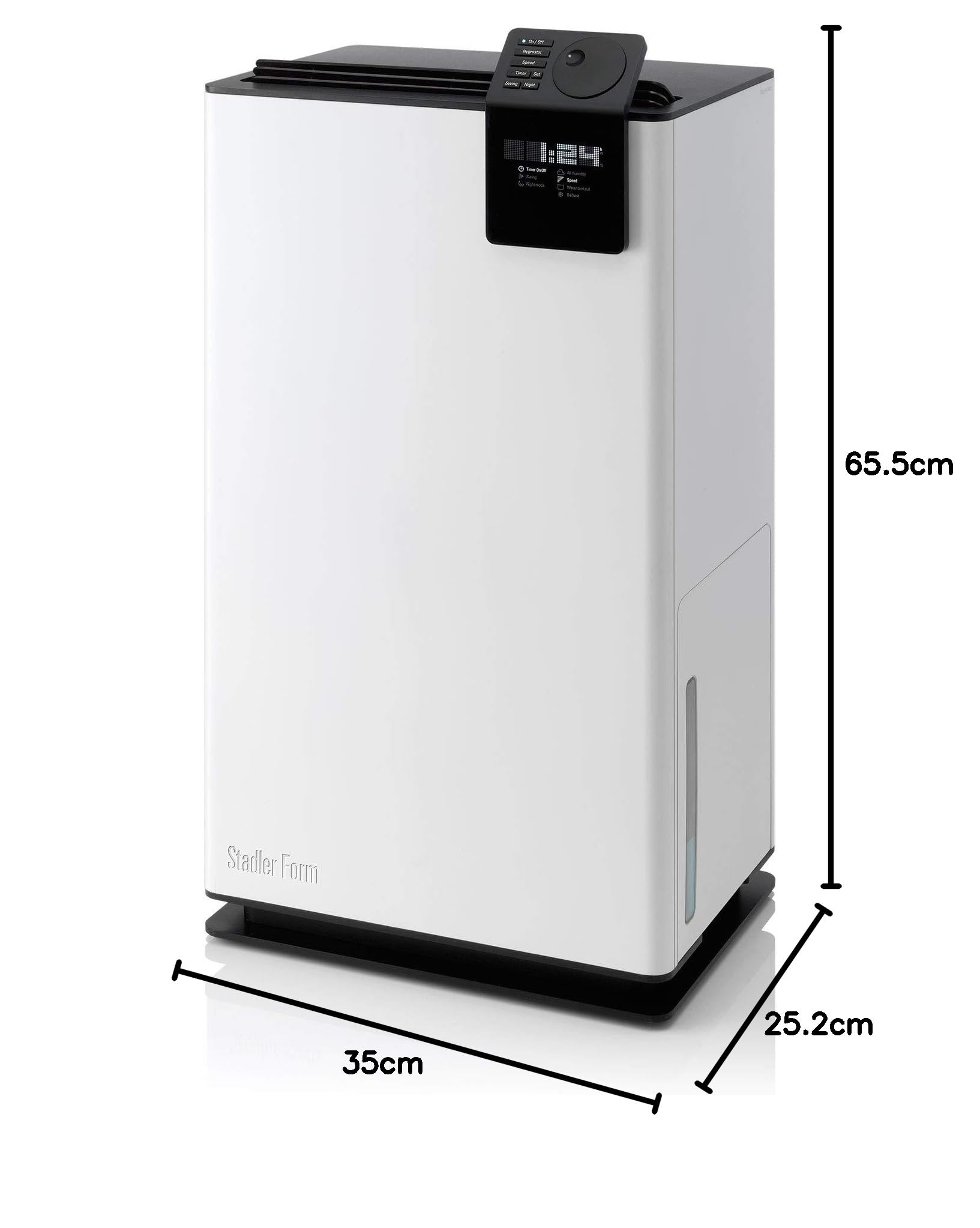 Stadler Form Albert Air Dehumidifier with 360° Rotation, Hygrostat & Timer, 3 Speed Settings, White - Perfect for Basements, Bedrooms & Small Spaces