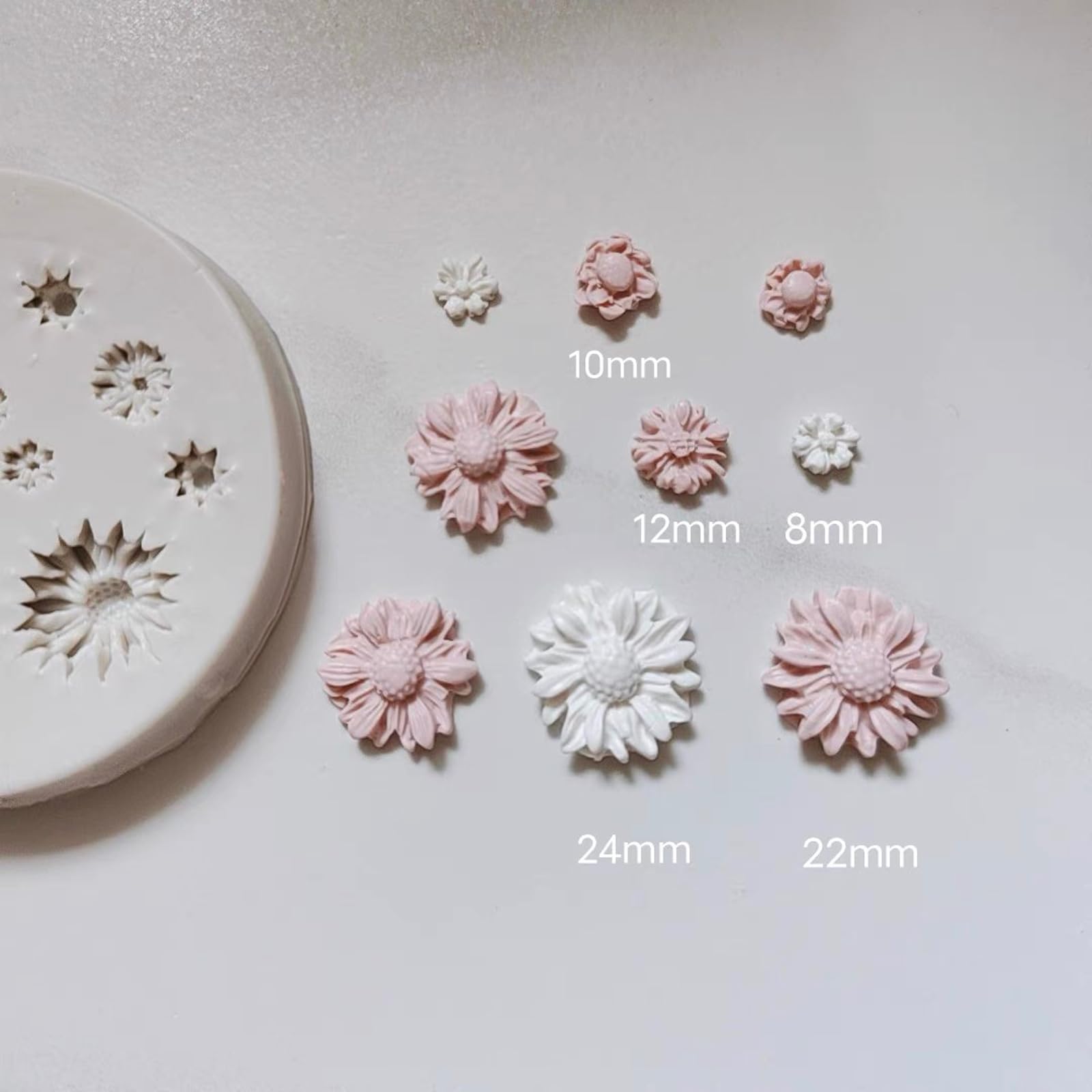 2Pcs Flower Polymer Clay Molds - Daisy Sunflower Rose Silicone Molds for Jewelry Making, DIY Crafts, Resin Art & Home Decor (13Daisy) | Perfect for Earrings, Pendants, Charms & Miniature Creations