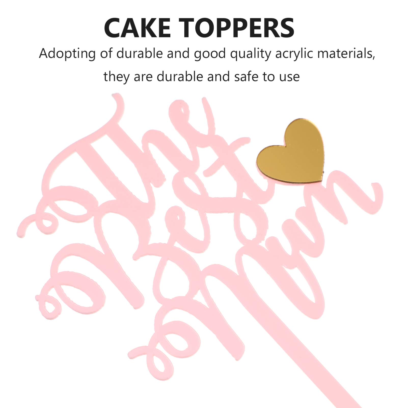 10pcs Acrylic Cake Toppers for Mother's Birthday - Elegant Cake Decorations for Mom, DIY Cake Insert Toppers for Birthday Cakes, Wedding Cakes, Baby Showers & Special Celebrations