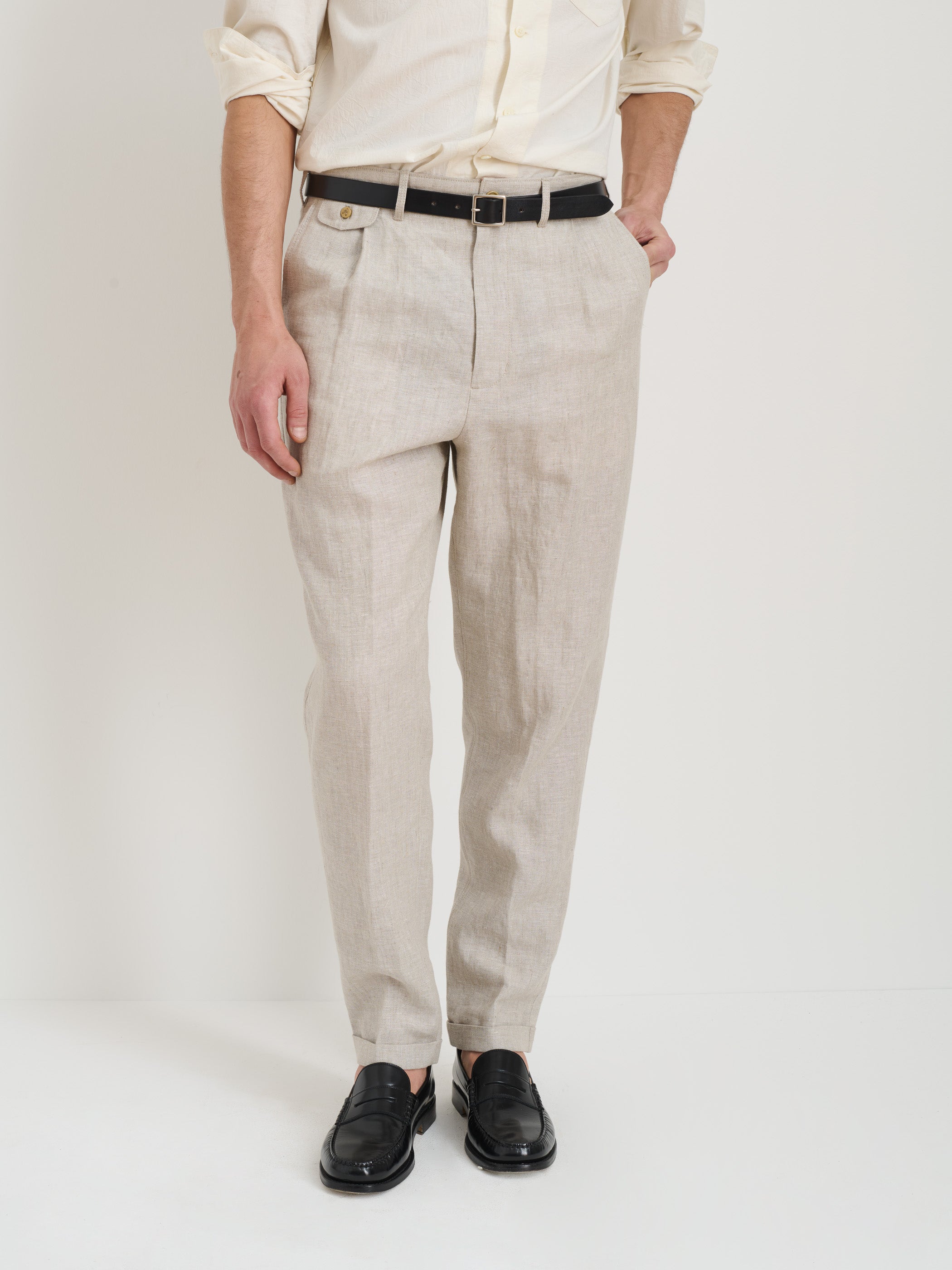 Premium Flax Linen Pleated Pants for Women - Comfortable & Stylish Casual Trousers for Office, Travel & Everyday Wear
