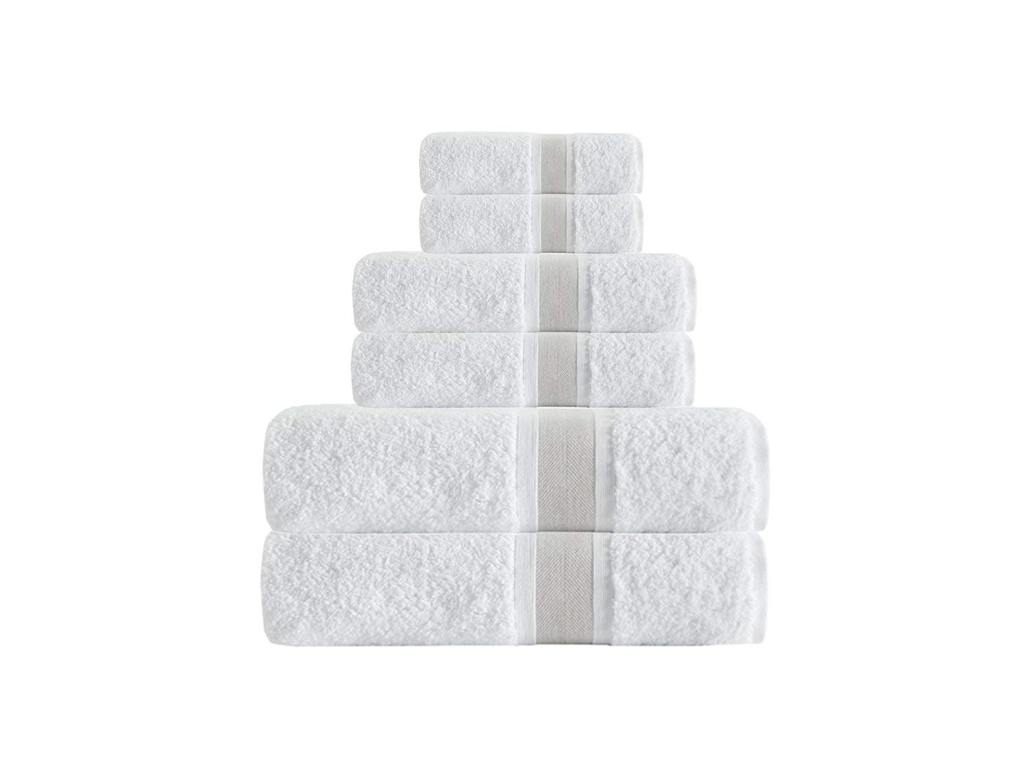 Enchante Home Premium 6-Piece Turkish Towel Set - Ultra Soft, Quick Dry & Highly Absorbent Long Staple Cotton Bath Towels for Spa, Beach & Luxury Home Use