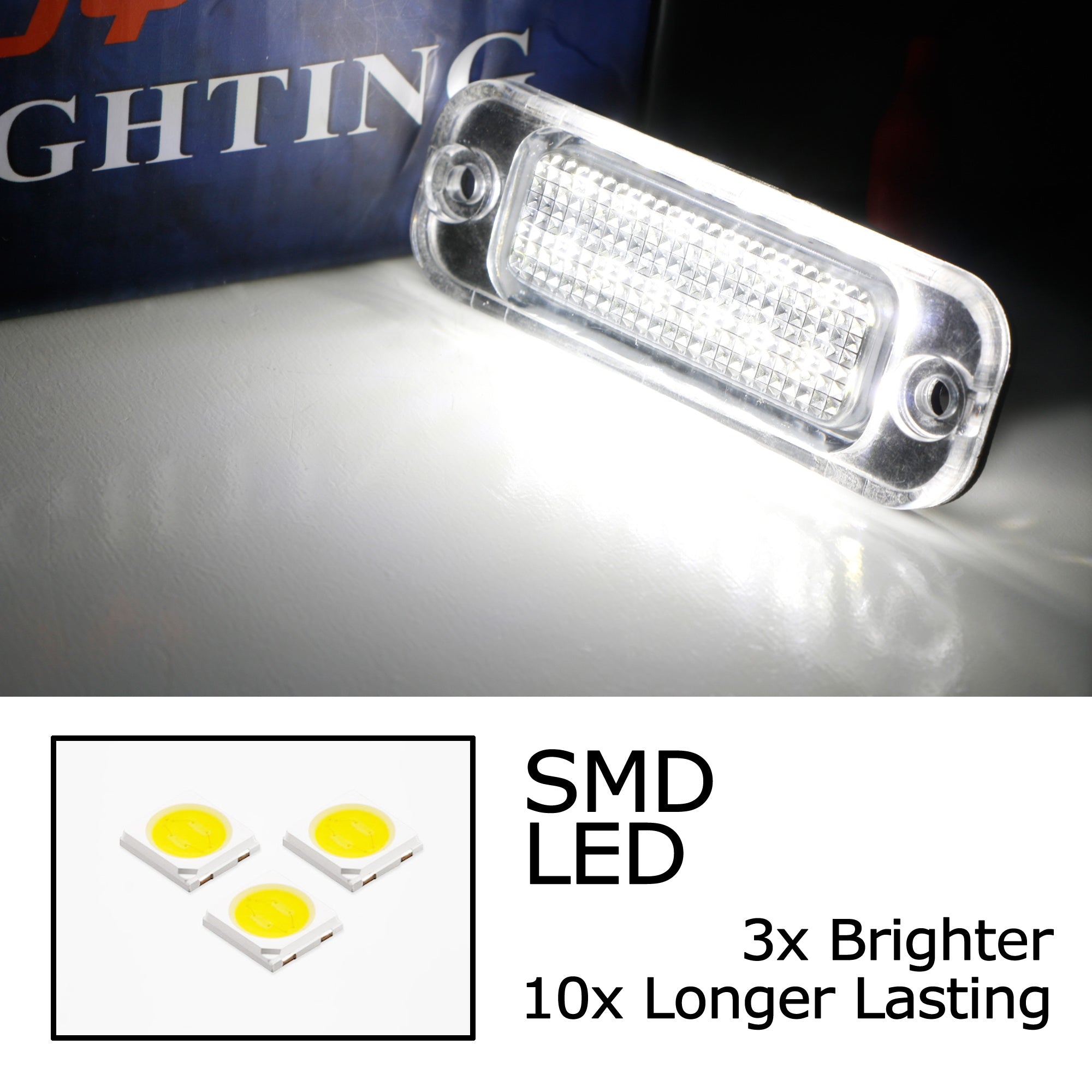 18 SMD Full LED License Plate Lights for Mercedes G Class Wagon (2013-2019) - Bright White License Plate Bulbs for Enhanced Visibility & Style