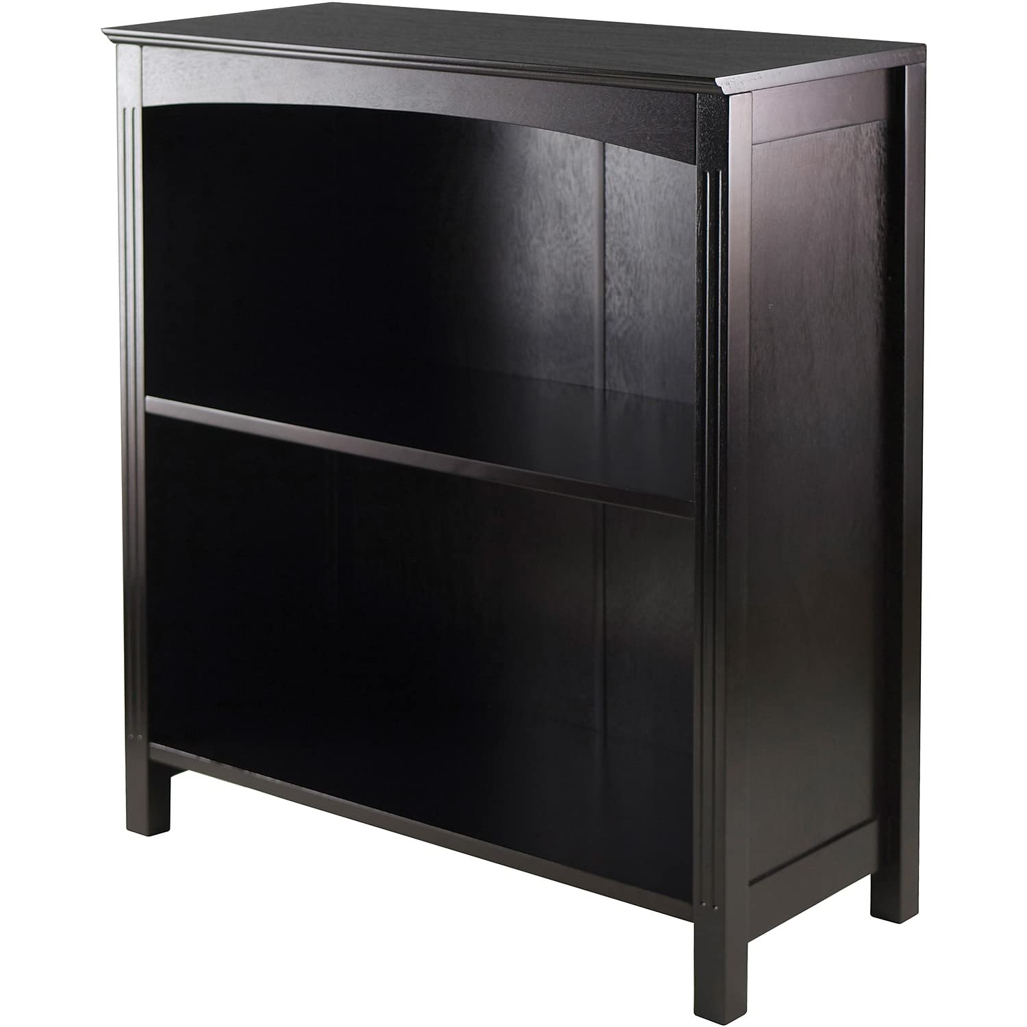 Winsome 26-Inch Wide 3-Tier Storage Shelf - Solid/Composite Wood - Espresso Finish - Space-Saving Organizer for Living Room, Bedroom, or Office (Model 92327)