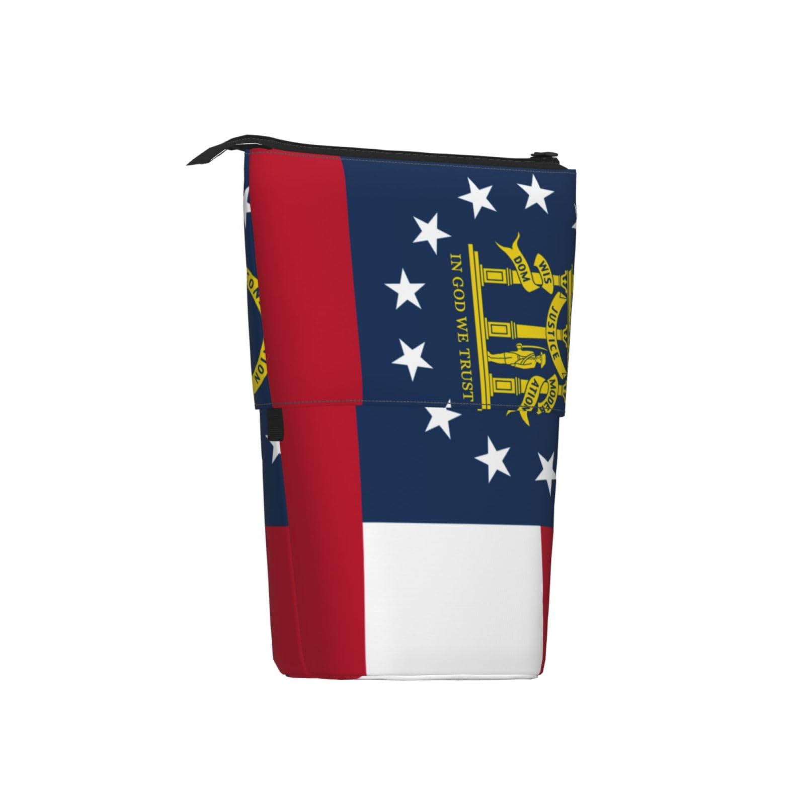 Bxzpzplj Malaysia Flag Print Expandable Pencil Case - School Supplies & Makeup Organizer, Georgia Flag Design, One Size - Perfect for Students, Office & Travel Accessories Storage