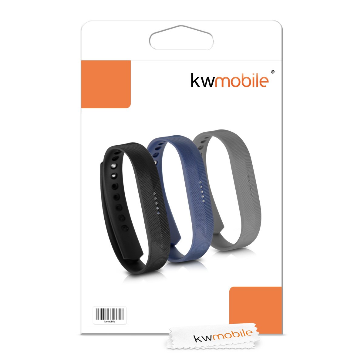 kwmobile TPU Watch Strap Compatible with Fitbit Flex 2 - 3 Pack Durable Replacement Bands for Fitness Tracker - Perfect for Workouts, Running & Daily Wear