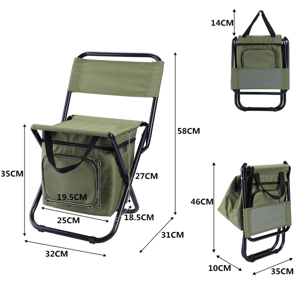 BESPORTBLE Portable Folding Camping Chair - Lightweight Outdoor Fishing Beach Chair with Metal Frame, Compact & Durable for Camping, Picnics, Beach, Fishing, and Backyard Relaxation