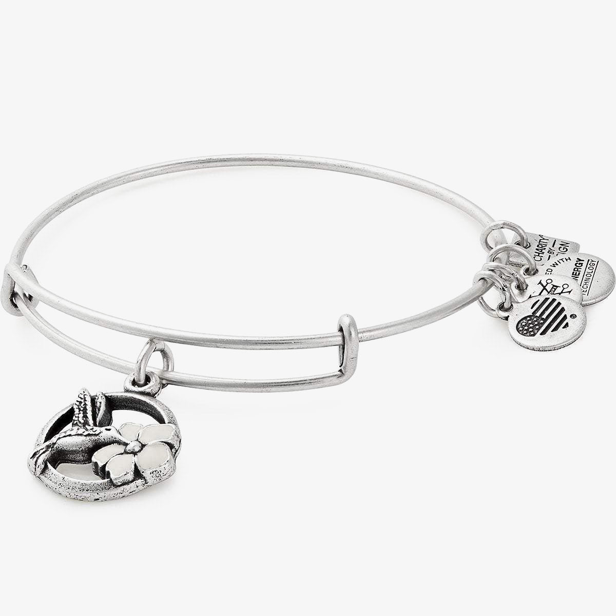 Hummingbird Charm Bangle Bracelet - Elegant Sterling Silver Jewelry for Women | Perfect Gift for Birthday, Anniversary & Everyday Wear
