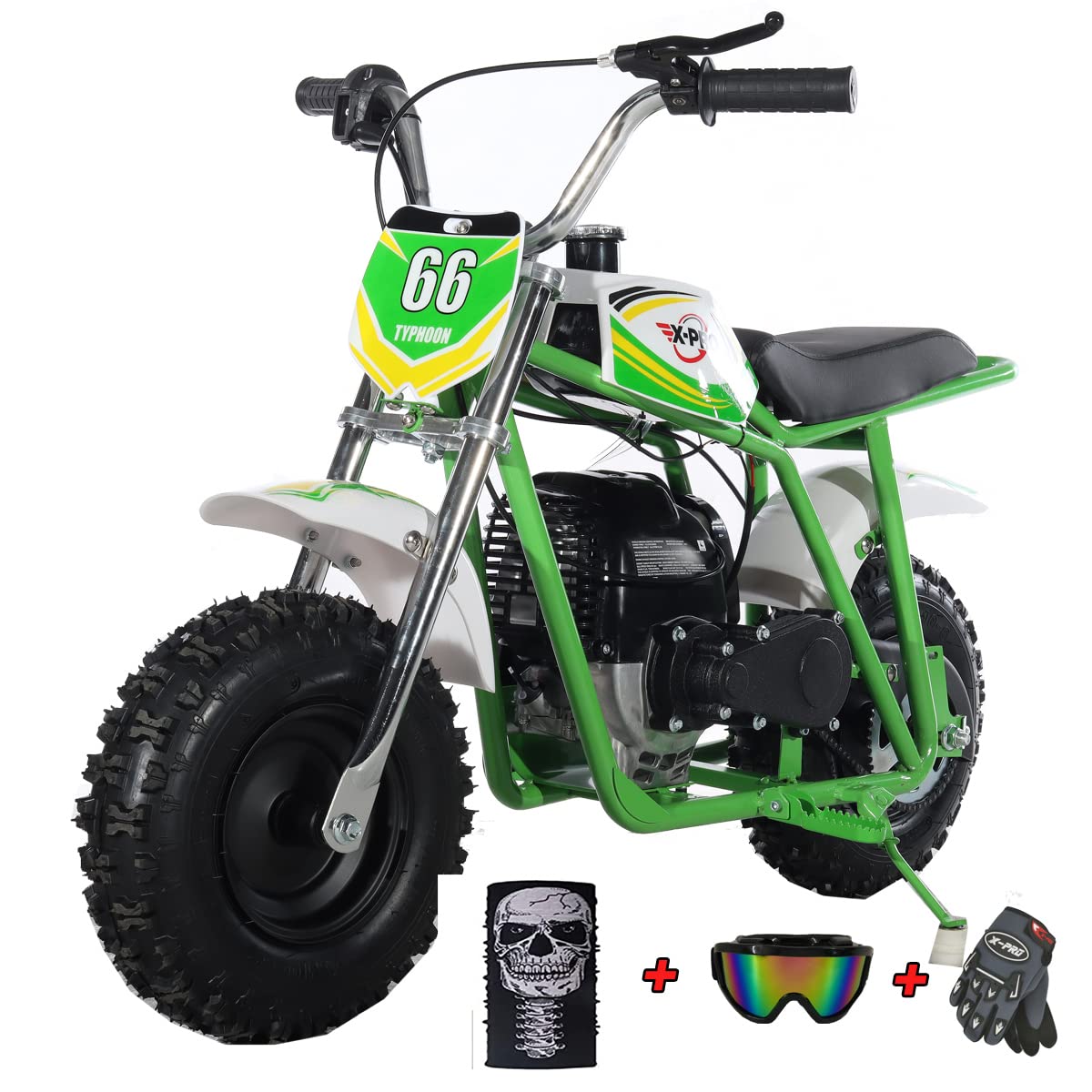X-PRO 40cc Mini Dirt Bike - Gas Powered Pit Bike for Adults & Teens - Off Road Motorcycle for Trail Riding & Backyard Fun (Green)