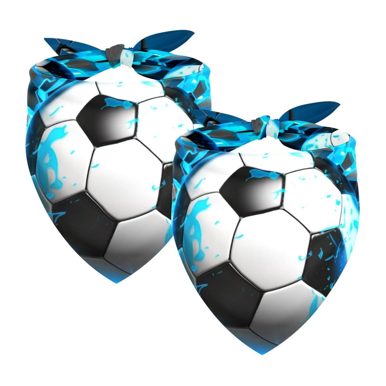 3D Light Wall Football Dog Bandanas - 2-Piece Set for Small, Medium & Large Dogs & Cats | Pet Fashion Accessories for Daily Walks, Parties & Photo Shoots