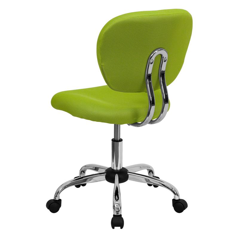FLASH Beverly Mid Back Black Mesh Office Chair with Padded Seat, Swivel & Adjustable Height, Chrome Base & Arms - Ergonomic Desk Chair for Home & Office Workspace