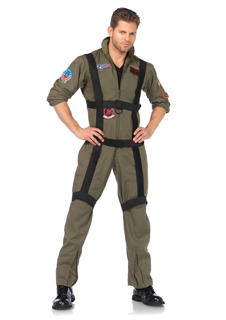 Leg Avenue Men's Top Gun Paratrooper Costume - Halloween, Cosplay & Movie Reenactment Costume for Adults