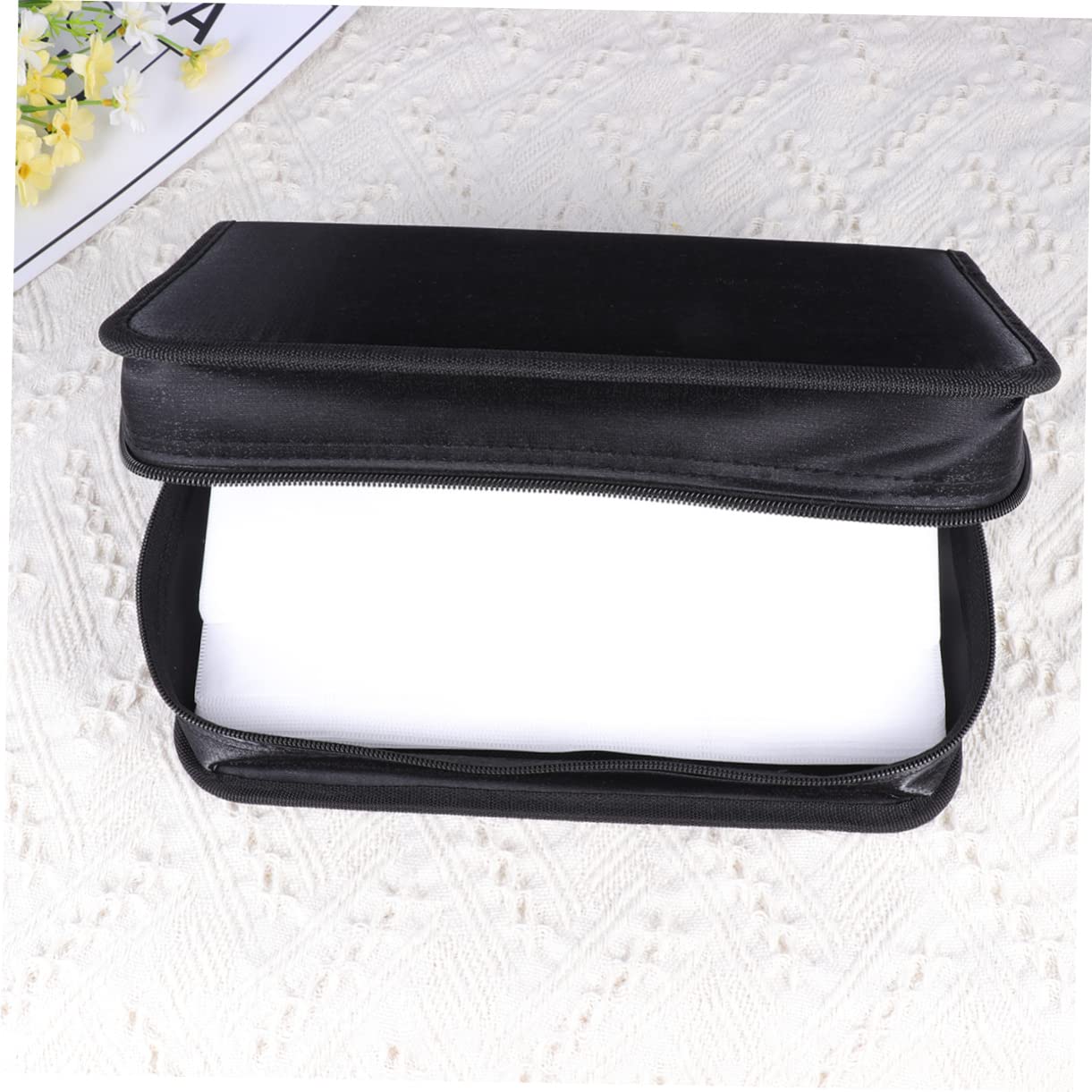 PartyKingdom 128-Piece DVD/CD Storage Case Organizer - Portable Disc Holder with Car Stand, Wallet & Pouch - Perfect for Car, Home & Office Media Organization