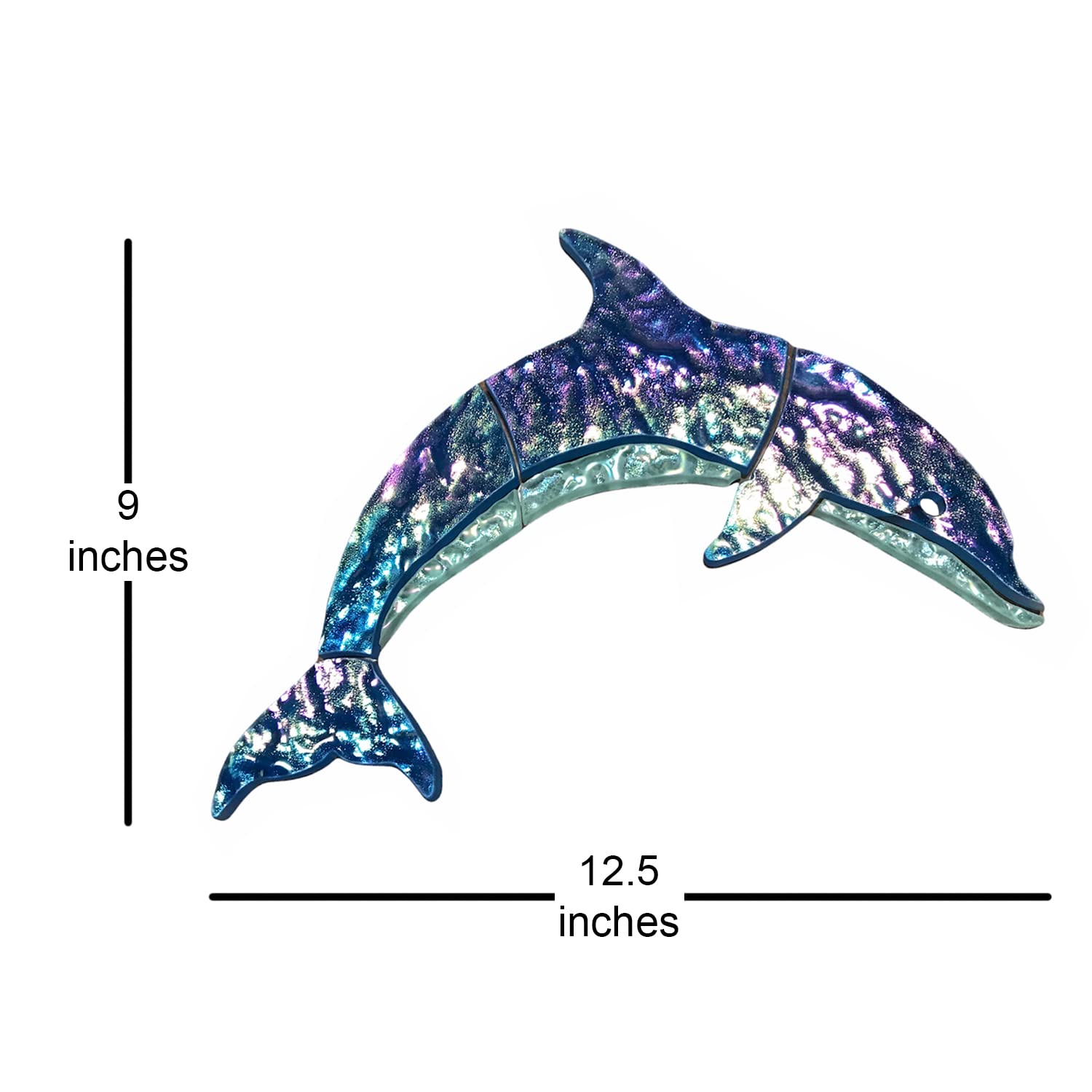 Custom Dolphin Glass Mosaic Tile for Swimming Pool Steps - Two-Tone Aquatic Design (12.5