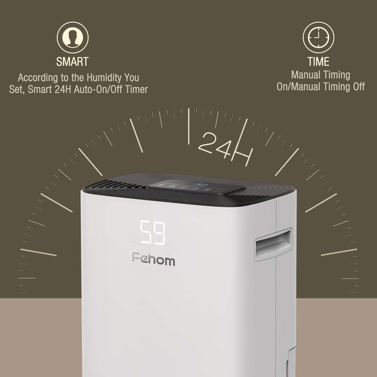 4500 Sq. Ft Energy Efficient Dehumidifier with Drain Hose - Digital Control Panel, 24 Hour Timer & Humidity Display - Perfect for Large Bedrooms, Basements, Bathrooms & Laundry Rooms - Eliminates Moisture, Mold & Musty Odors for Healthier Home Air Quality