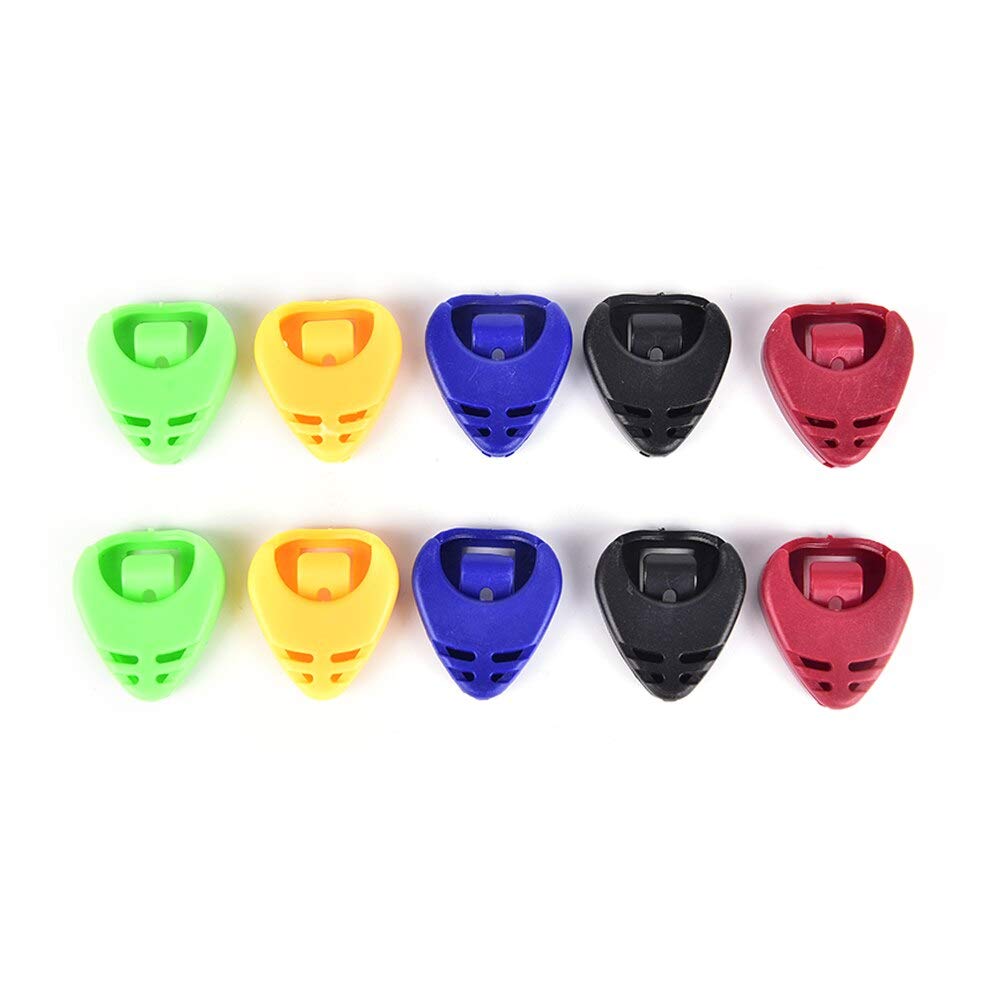5pcs Heart Shaped Guitar Picks with Plastic Storage Case - Durable Plectrum Holder Box for Acoustic & Electric Guitars - Perfect for Musicians, Beginners & Guitar Accessories Organization