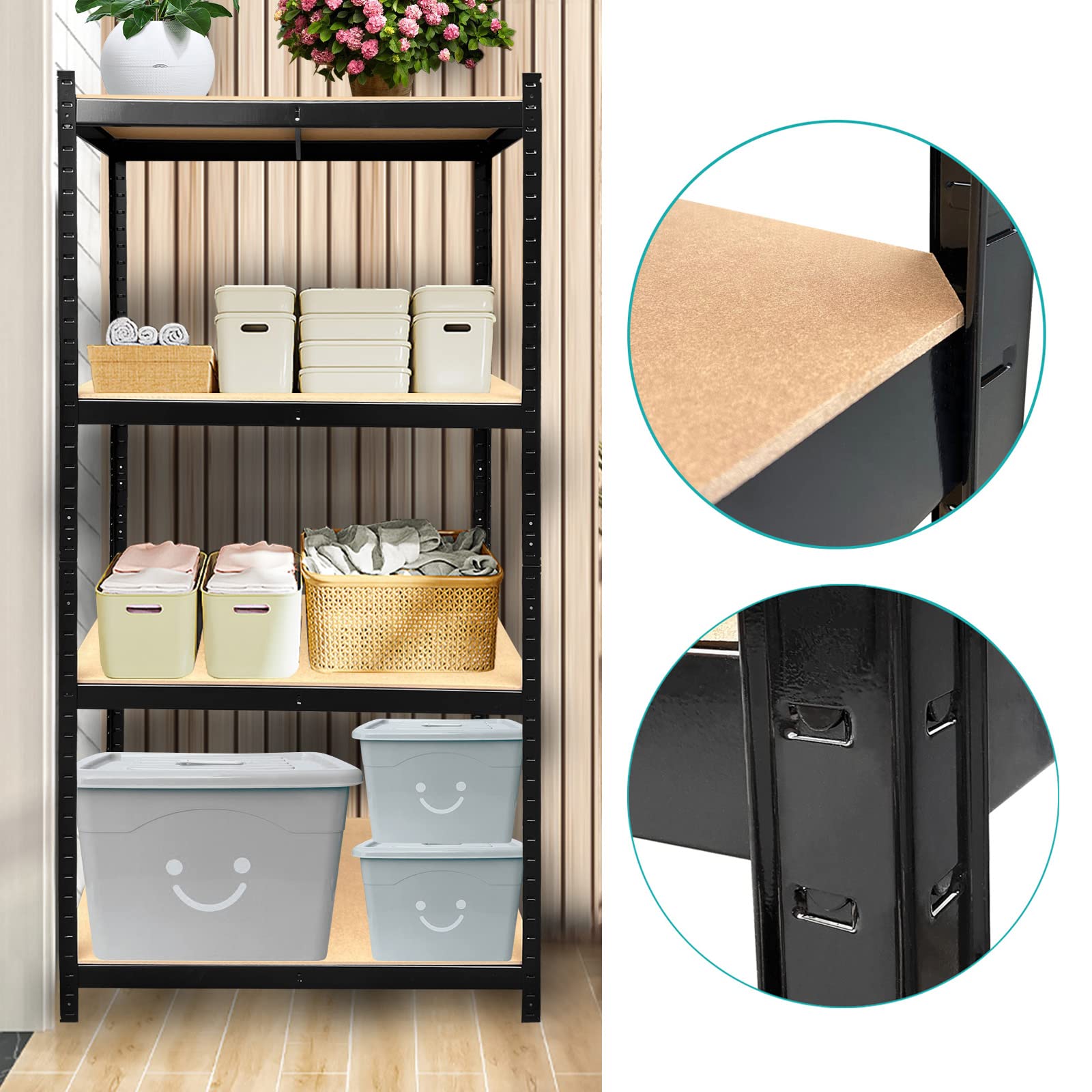 4-Tier Heavy Duty Metal Storage Shelves - 64