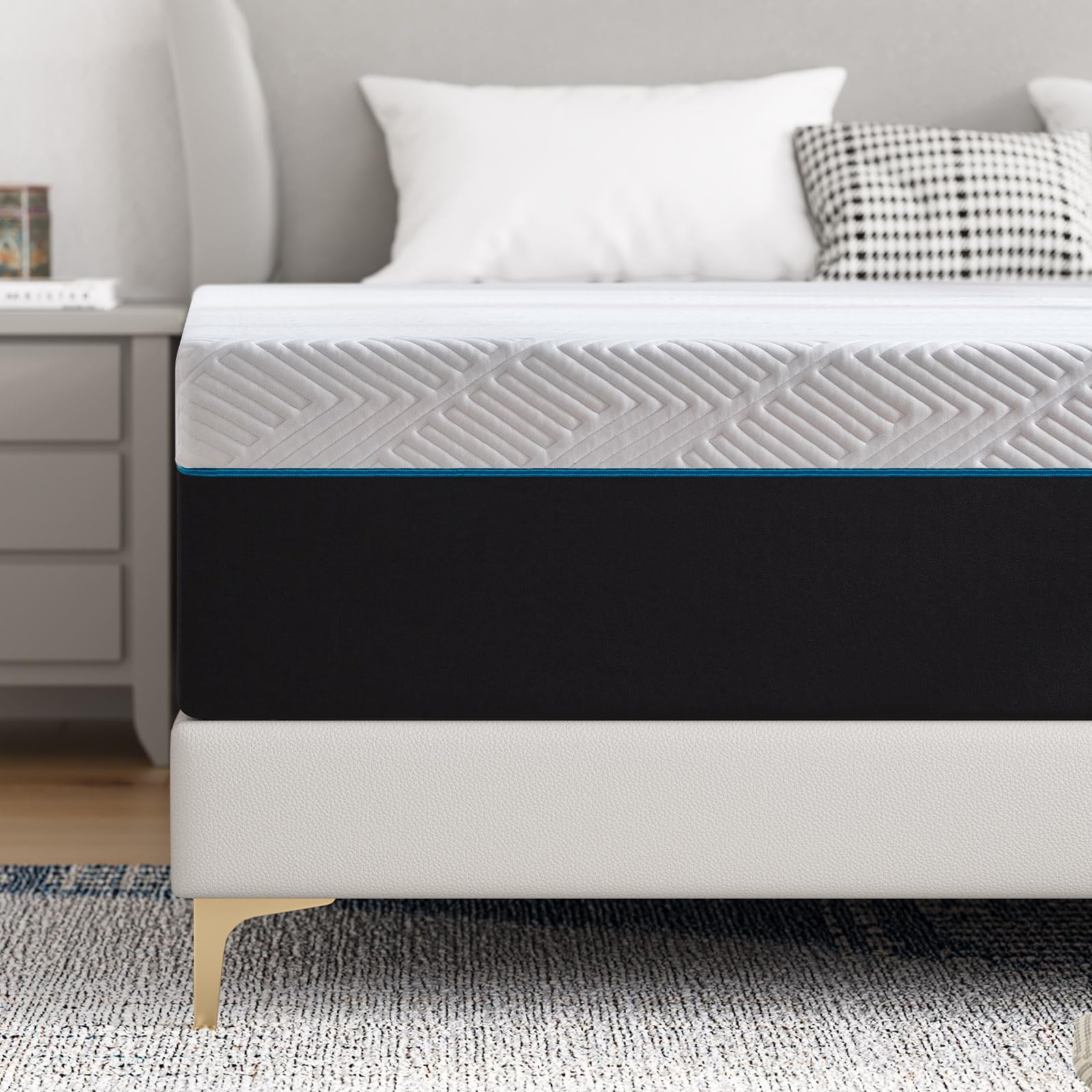 10 Inch Queen Size Mattress in a Box - Medium Firm Memory Foam Mattress for Back Support & Pressure Relief, 60