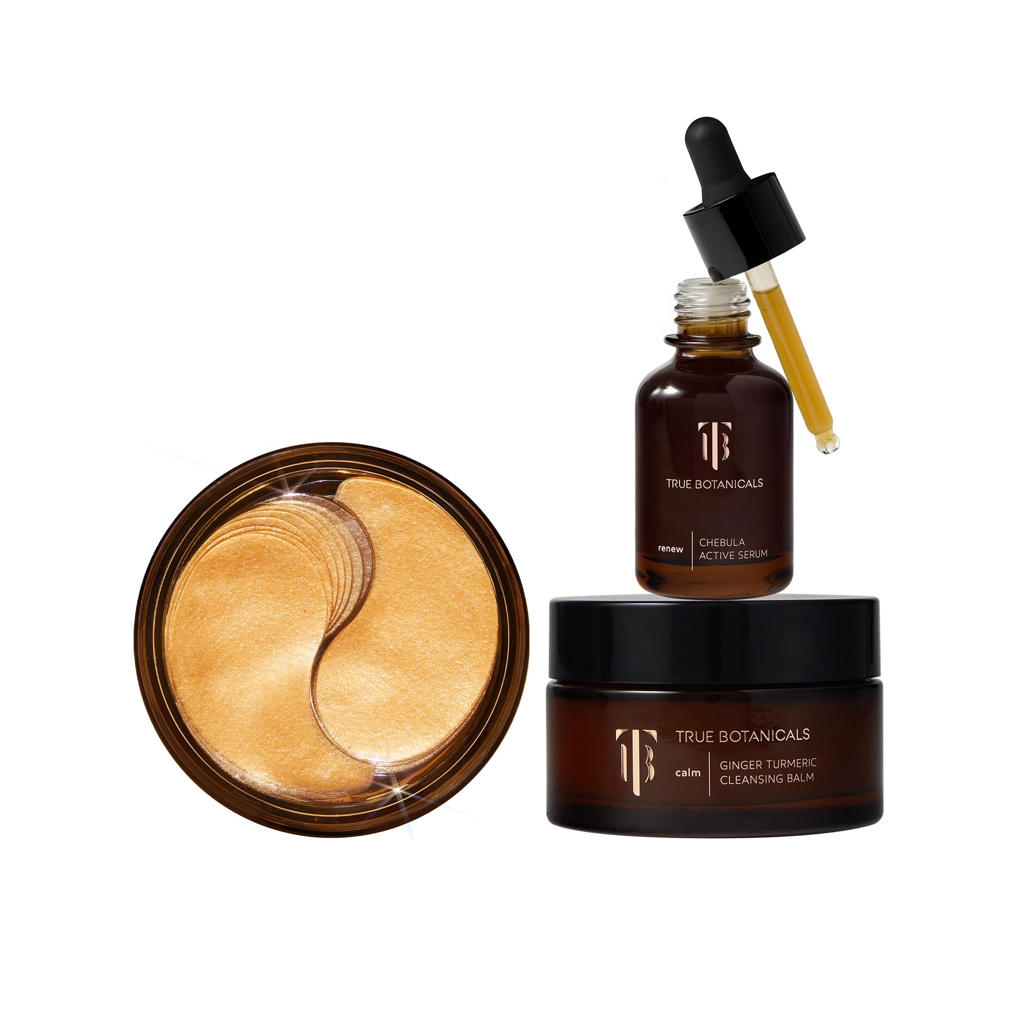 **True Botanicals Collagen Boosting Essentials Set – Hydrating Skincare for Fine Lines & Wrinkles | Ginger Turmeric Cleansing Balm, Chebula Active Serum & Eye Patches | Anti-Aging Routine for Glowing Skin**    *(Note: If the original title was in Chinese, here’s the English version optimized for SEO with added use case.)*
