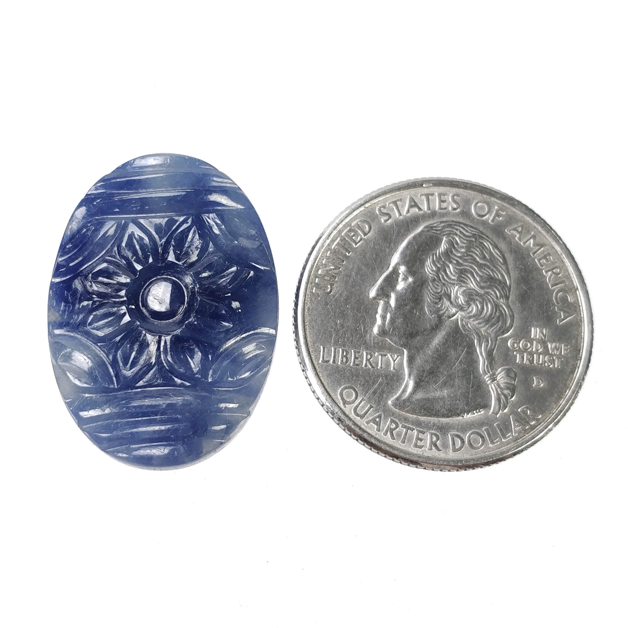 27.70cts Natural Blue Sapphire Gemstone - Untreated & Unheated Oval Hand Carved 26x18mm (Video Proof) | Perfect for Jewelry Making, Engagement Rings & Luxury Gifts