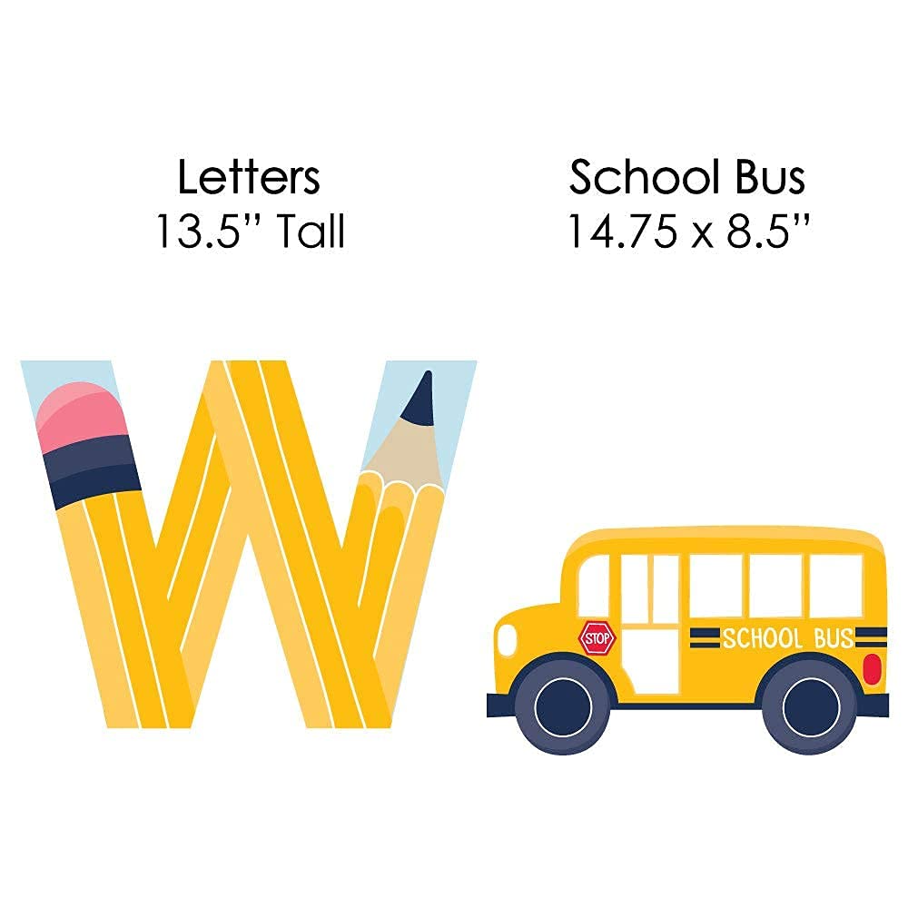 Big Dot of Happiness Back to School Yard Signs - Set of 8 First Day of School & Welcome Back Lawn Decorations for Outdoor Classroom & Virtual Learning Celebrations - Perfect for School Events, Home Decor & Teacher Gifts