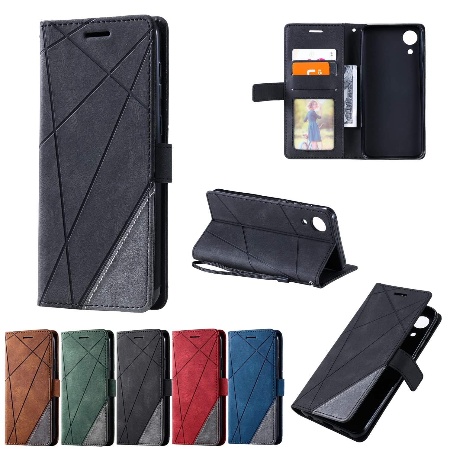 Samsung Galaxy A03 Core Wallet Case - PU Leather Flip Cover with Card Slots & Shockproof TPU Inner Shell | Protective Phone Case (Black) - Perfect for Daily Use, Business Travel & Hands-Free Convenience