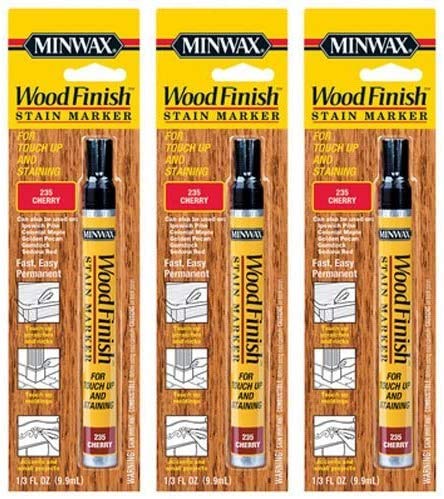 Minwax 63486000 Wood Finish Stain Marker, Cherry 3 Pack - Touch Up Scratches & Repair Wood Furniture, Floors, Cabinets - Perfect for DIY Home Improvement Projects