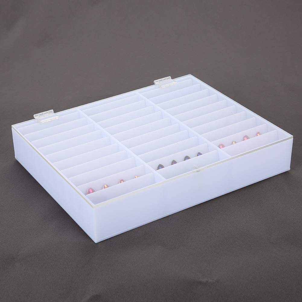 Premium Empty Nail Tips Storage Box - White Nail Art Decoration Container & Fake Nail Display Case for Salon, DIY Manicure, and Professional Nail Artists