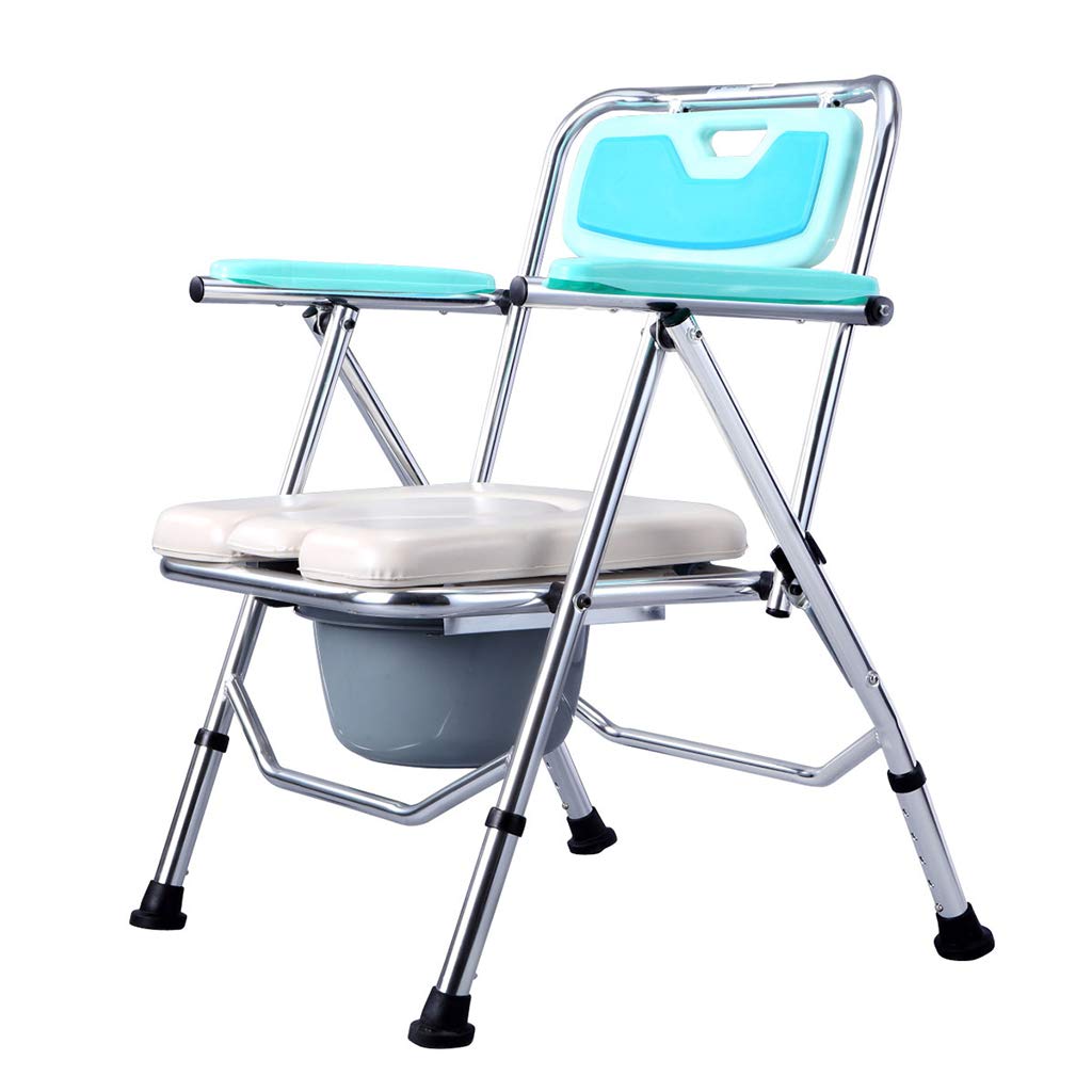 3 in 1 Bedside Commode Toilet Chair - Adjustable Height Medical Shower Stool with Padded Seat & Non-Slip Arms - Elderly Safety Frame for Bathroom, Bedroom & Mobility Assistance