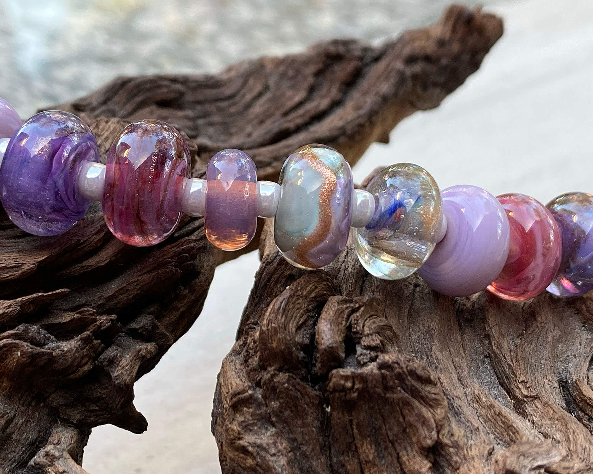 14mm Purple Orphan Lampwork Glass Beads for Jewelry Making - DIY Bracelets, Necklaces & Craft Projects
