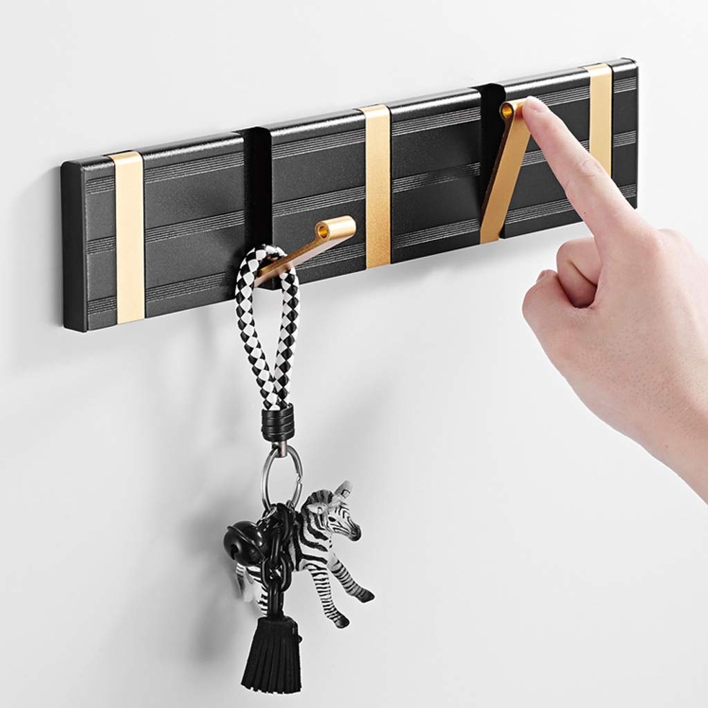 Space-Saving Wall Mounted Coat Rack - 5 Hook Aluminum Folding Design for Entryway, Hallway & Closet Organization | Durable Invisible Storage Solution for Coats, Hats & Bags
