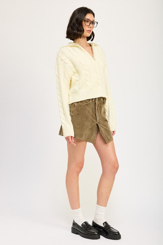 Cozy Cable Knit Sweater with Half Zip - Stylish & Warm Pullover for Women & Men | Perfect for Fall, Winter & Casual Outings
