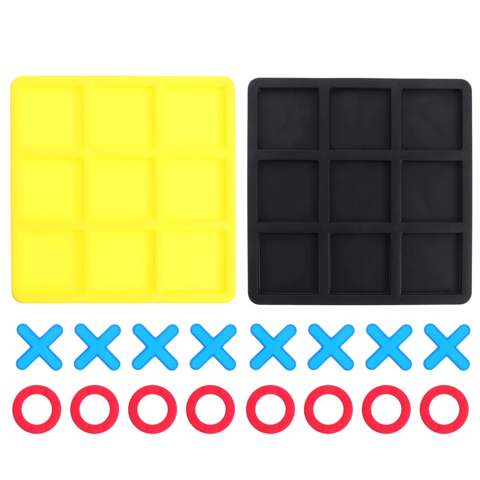 PATKAW Tic Tac Toe Game Set - 2 Pack Classic Noughts and Crosses Board Game for Kids & Adults - Fun Strategy Game for Family Game Night, Travel, and Classroom Activities