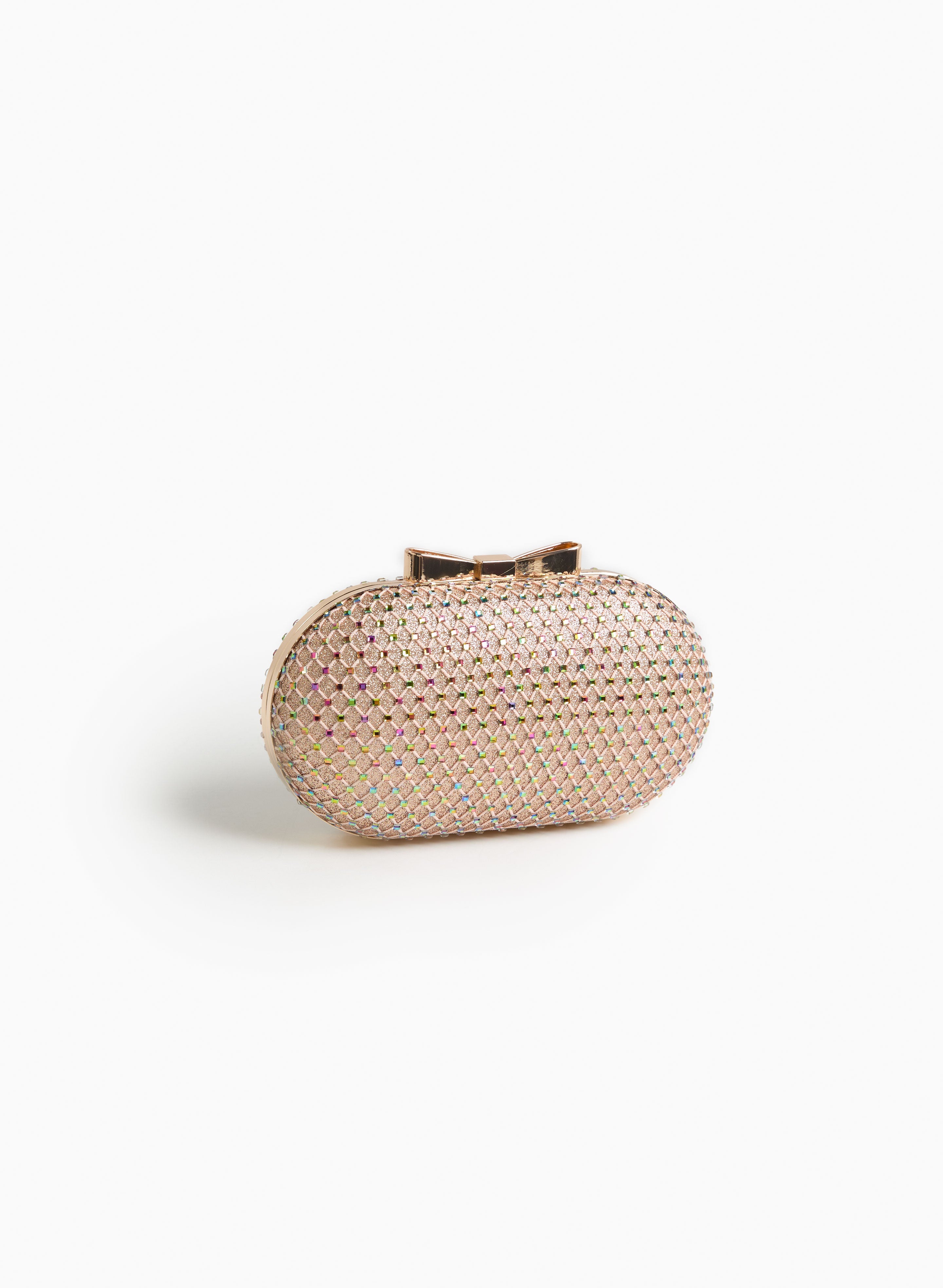 Elegant Beaded Mesh Oval Clutch Purse - Women's Evening Bag for Parties, Weddings & Special Occasions