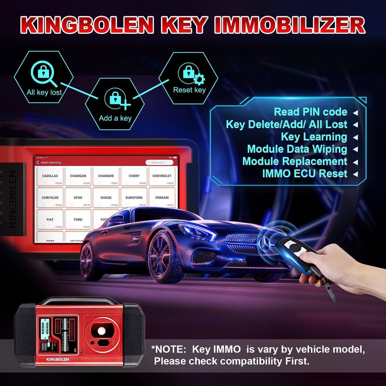 2025 KINGBOLEN K8 IMMO All System Car Diagnostic Tool - OBD2 Scanner with Key Programming, ECU Coding & Anti-Theft Functions | 24 Reset Services + 2 Years Free Updates | Perfect for Auto Repair Shops & DIY Mechanics