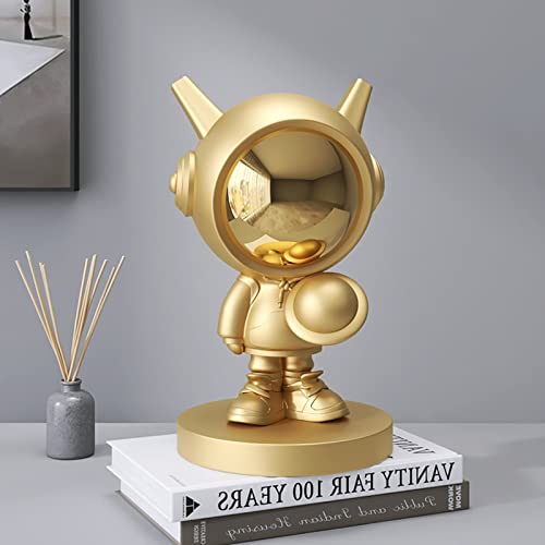 White Resin Astronaut Statue - Modern Home & Office Decor, Desktop Sculpture for Living Room, Bookshelf, or Gift - Handcrafted Figurine for Space Lovers & Interior Design
