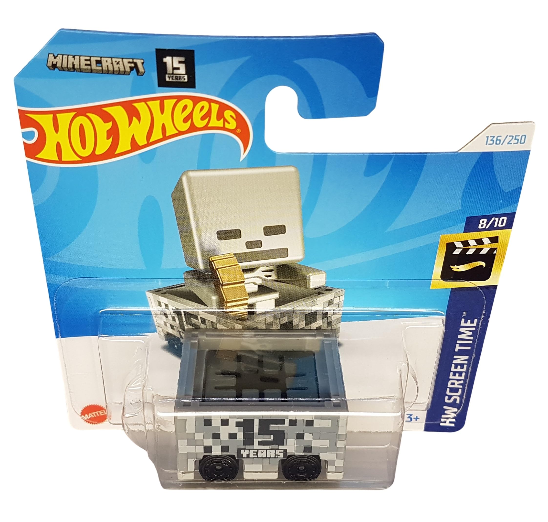 Hot Wheels 1:64 Scale Minecart Die-Cast Car - Minecraft 15th Anniversary Edition - Mattel 2024 Collectible Toy for Kids & Adults - Perfect for Display, Play, and Minecraft Fans Collection