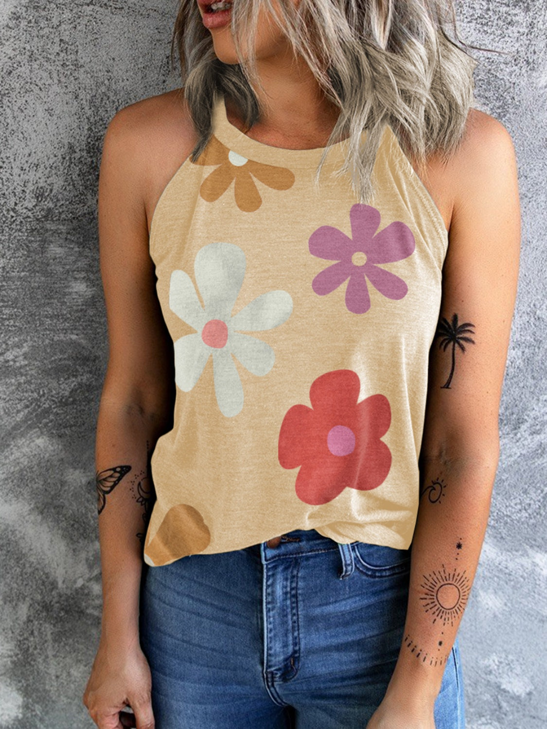Printed Grecian Neck Cami Top - Flowy Summer Blouse for Women | Boho Chic Beachwear & Casual Outfit Essential