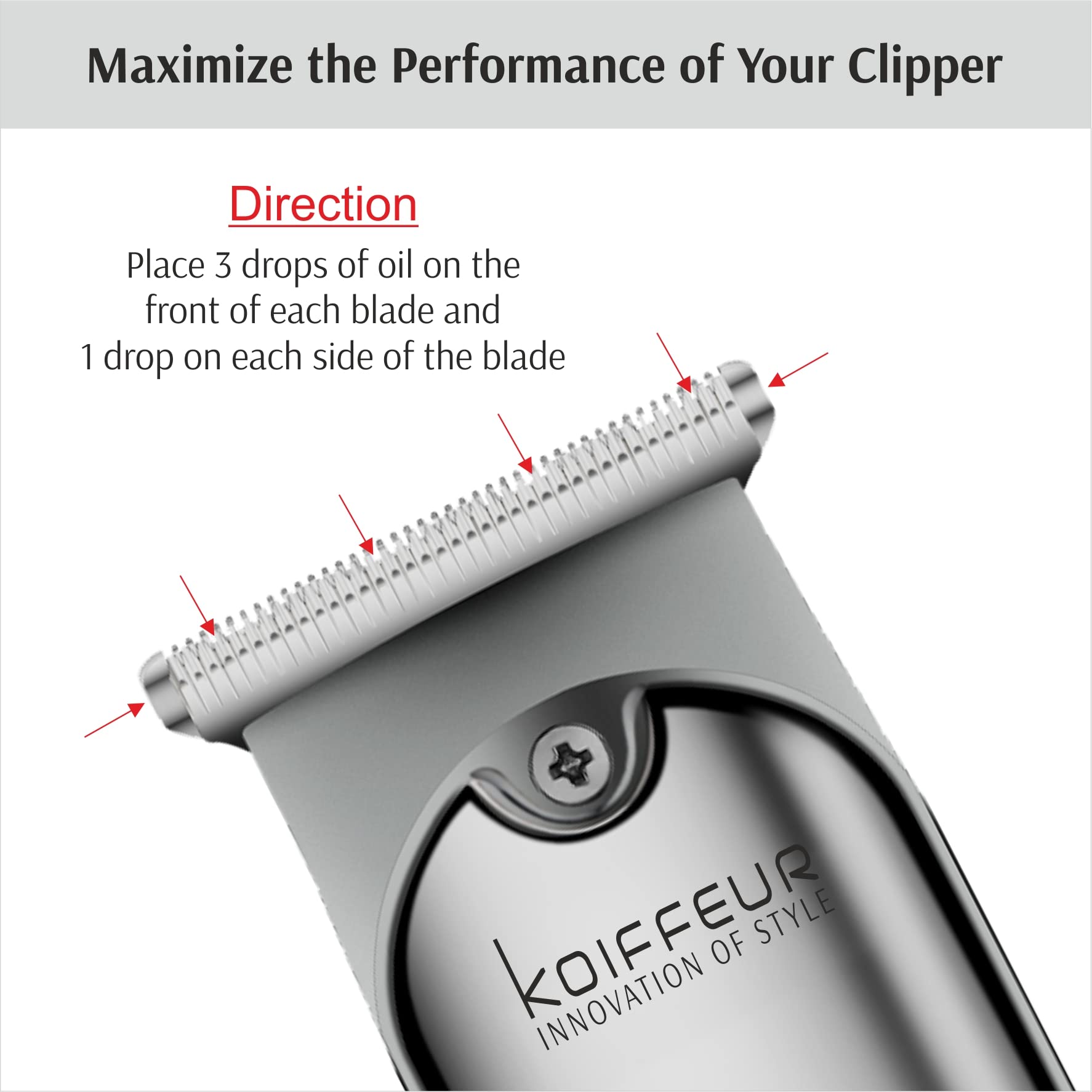 Koiffeur Professional Clipper Blade Oil Lubricant 100ml - Hair Trimmer Maintenance Oil for Barbers & Home Use | Extends Blade Life & Improves Cutting Performance