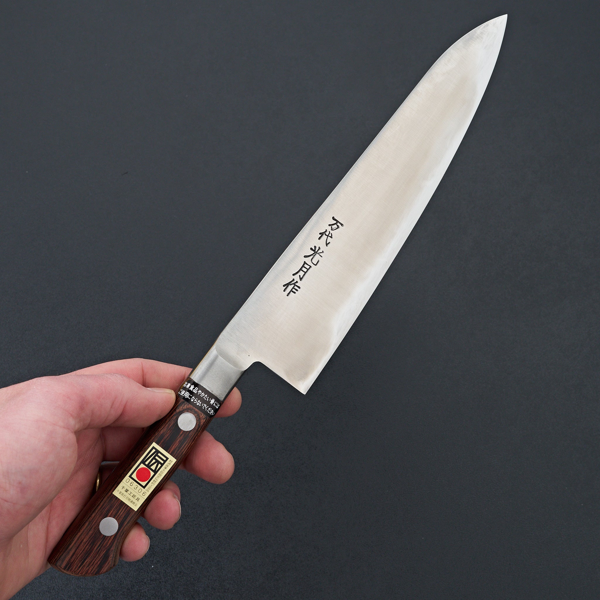 Premium Kogetsu Mandai 210mm Stainless Steel Gyuto Chef Knife with Imitation Mahogany Handle - Professional Japanese Kitchen Knife for Slicing, Dicing & Meat Cutting