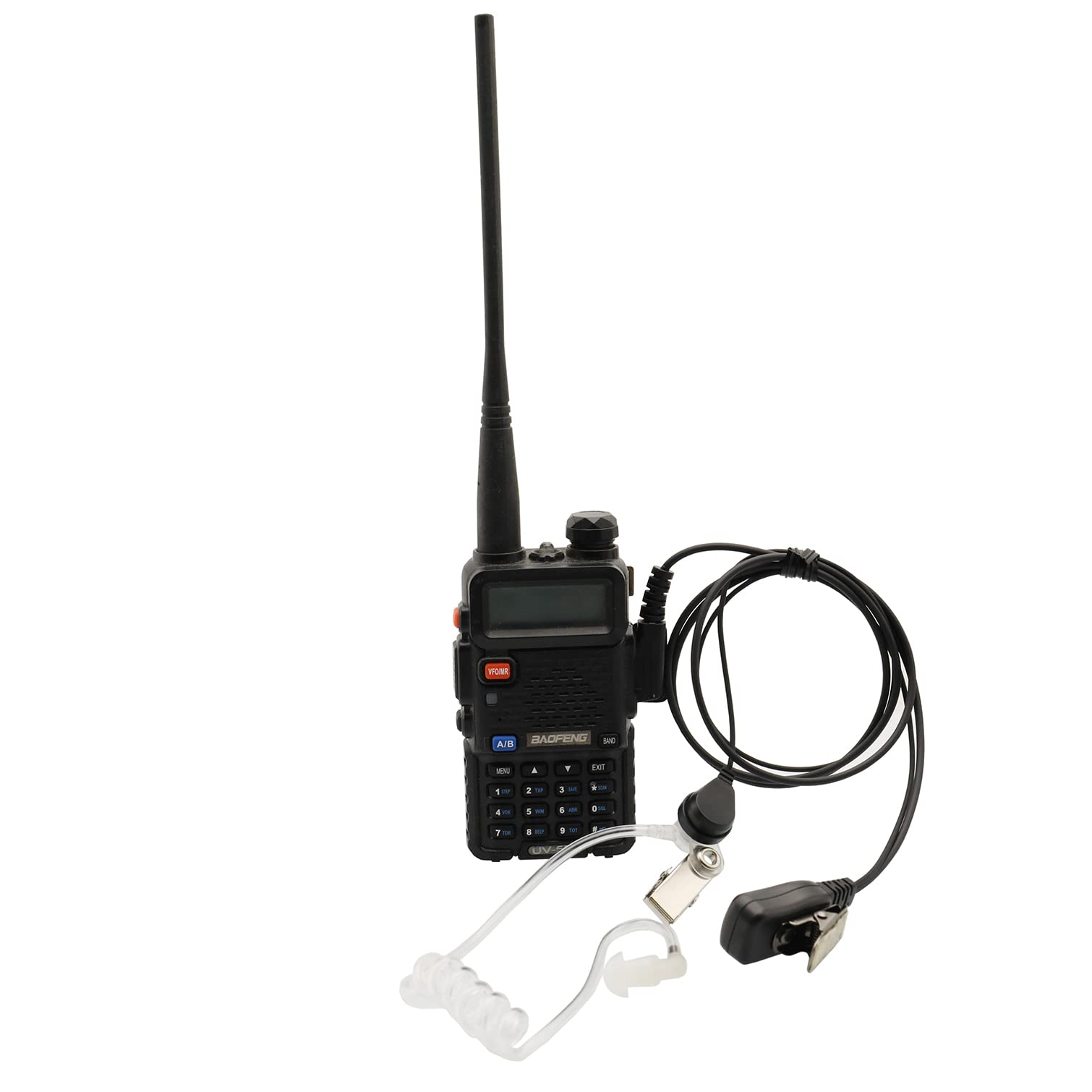 10 Pack Walkie Talkie Earpiece with Microphone - 2 Pin Acoustic Tube Headset for Kenwood BF-888S, UV-5R, Retevi H-777, RT22, Puxing & Wouxun Radios - Ideal for Security, Construction, Warehouse & Outdoor Activities