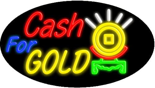 Vintage Gold Glass Neon Sign #14532 - Handcrafted in USA | Perfect for Bars, Restaurants & Home Decor