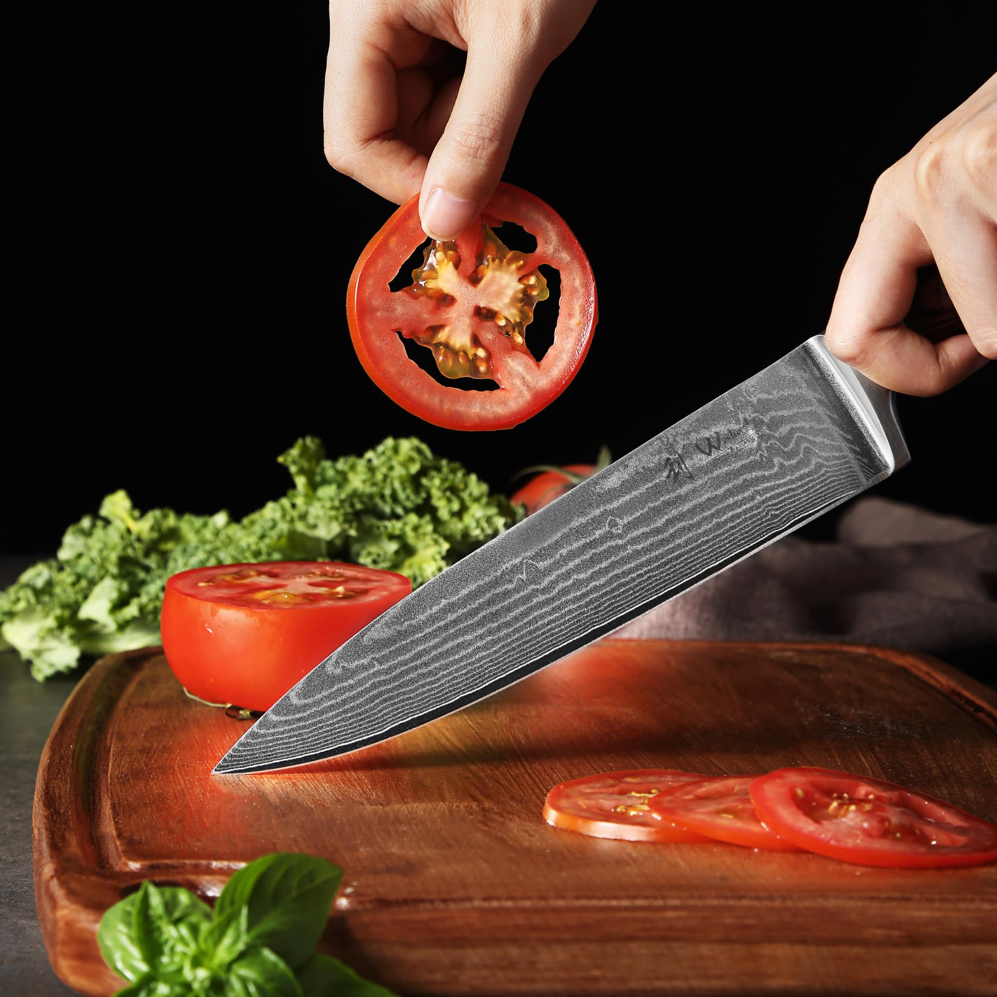 Wakoli 8-inch Damascus Chef Knife - 67-Layer VG10 Core Steel Blade with Ergonomic Pakkawood Handle - Professional Kitchen Knife for Slicing, Dicing & Chopping - Perfect Gift Box for Home Chefs & Cooking Enthusiasts