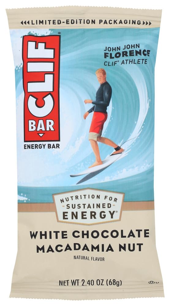 Clif White Chocolate Macadamia Nut Energy Bar - 2.4oz (Pack of 12) | High Protein Snack for Hiking, Workouts & On-the-Go Nutrition