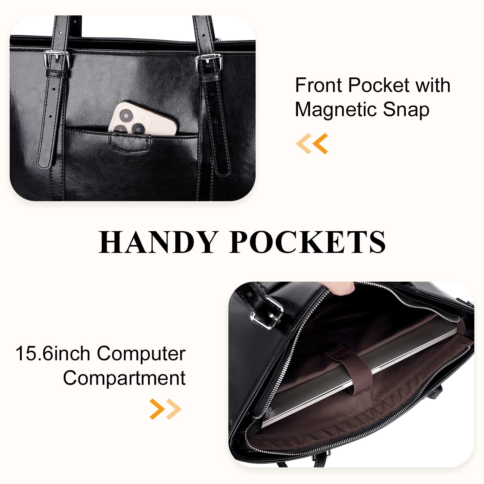 Premium Genuine Leather Tote Bag for Women - Large Work Shoulder Bag - Stylish & Durable Handbag for Office, Travel & Everyday Use