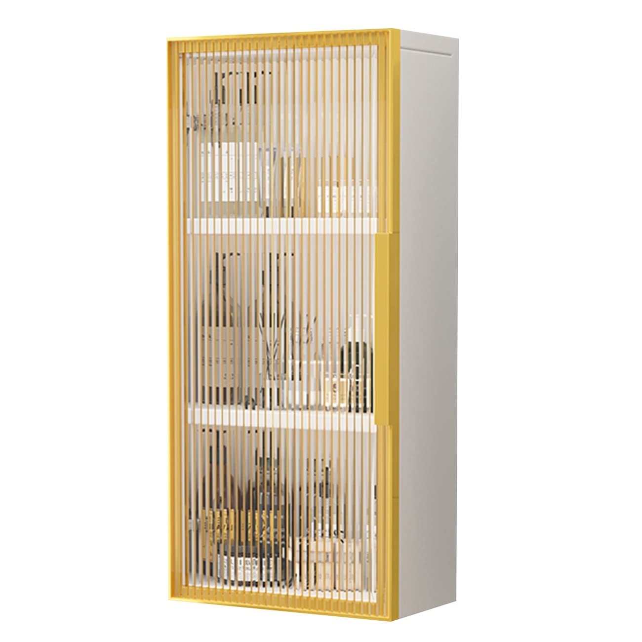 Multifunctional Wall Cabinet with Glass Door - Multi-Layer Storage Shelf for Living Room, Entryway, Bathroom & Bedroom - Heavy Duty Strong Load-Bearing Wall Mounted Locker (Perfect for Home Organization, Display Decor & Small Space Storage)